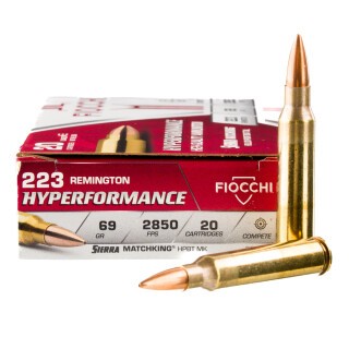 Fiocchi Exacta Match .223 Remington Ammunition 20 Rounds Sierra Match King HPBT 69 Grain