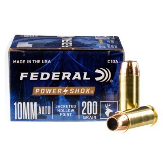 Federal Power-Shok 10mm Auto Ammunition 20 Rounds JHP 200 Grains