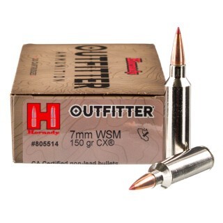 Hornady Outfitter 7mm WSM Ammunition 20 Rounds CX 150 Grains