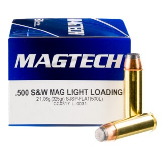Magtech Light Loading .500 S&W Magnum Ammunition 20 Rounds SJSP-FN 325 Grain