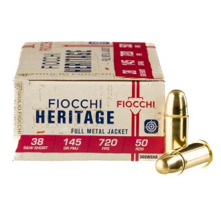 Fiocchi Classic .38 S&W Short Ammunition 50 Rounds FMJ 145 Grain