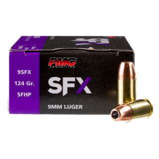 PMC SFX 9mm Luger Ammunition 50 Rounds SFHP 124 Grain