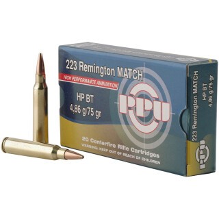 Prvi Partizan PPU Match .223 Remington Ammunition 20 Rounds HPBT 75 Grain