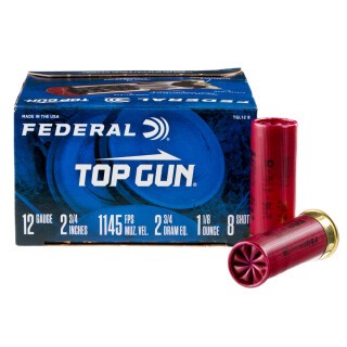 Federal Top Gun 12 Gauge Ammunition 25 Rounds 2 3/4" #8 Lead 1-1/8oz