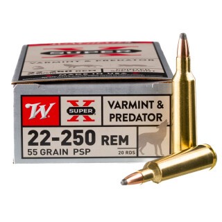 Winchester Super-X .22-250 Remington Ammunition 20 Rounds JSP 55 Grain