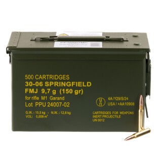 Prvi Partizan .30-06 Springfield Ammunition 500 Round Ammo Can FMJ 150 Grain