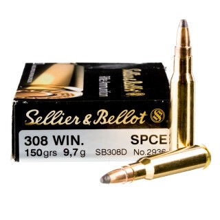 Sellier & Bellot .308 Win Ammo 150 Grain Soft Point Cutting Edge 20 Rounds