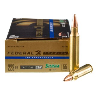 Federal LE Tactical TRU .223 Remington Ammunition 20 Rounds GameKing BTHP 55 Grain