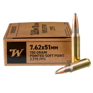 Winchester 7.62 NATO Ammunition 20 Rounds PSP 150 Grains