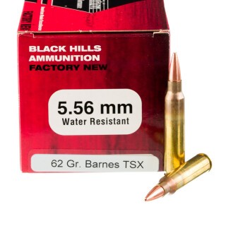 Black Hills 5.56 NATO Ammunition 50 Rounds TSX 62 Grains