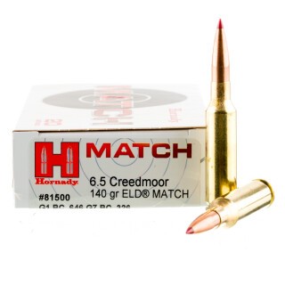 Hornady Match 6.5 Creedmoor Ammunition 20 Rounds ELD Match 140 Grain