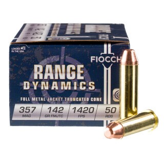 FIOCCHI .357 Magnum Ammunition 50 Rounds FMJ TC 142 Grains 357F
