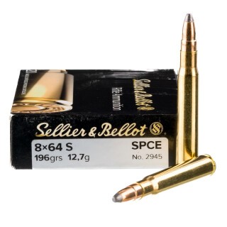 Sellier & Bellot 8x64S Ammunition 20 Rounds SPCE 196 Grain
