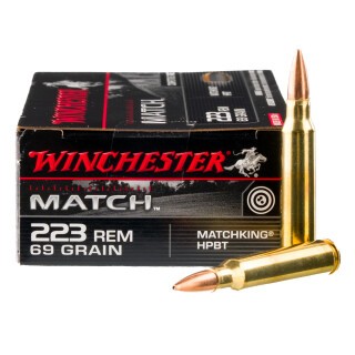 Winchester Match .223 Remington Ammunition 200 Rounds BTHP 69 Grain