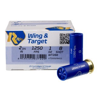 Rio Wing & Target 12 Gauge Shotshell 250 Rounds 2-3/4" #8 Shot 1 Ounce