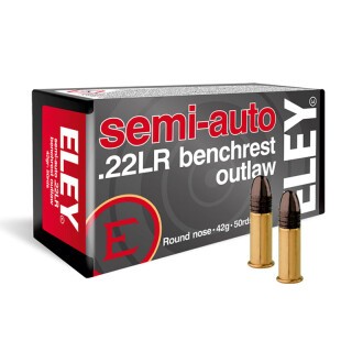 Eley Semi-Auto Benchrest Outlaw .22 Long Rifle Ammunition 50 Rounds LRN 42 Grain