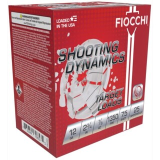 Fiocchi Shooting Dynamics 12 Gauge Ammunition 250 Rounds 2-3/4" #7.5 Steel 7/8 oz