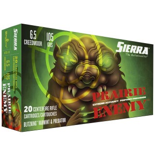 Sierra Prairie Enemy 6.5 Creedmoor Ammunition 20 Rounds Blitzking 105 Grain
