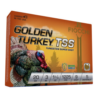 Fiocchi Golden Turkey TSS 20 Gauge Ammunition 5 Rounds 3" #9 Tungsten 1-3/8oz Lead Free