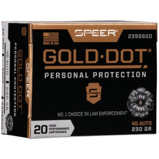 Speer Gold Dot .45 ACP Ammunition 20 Rounds GDHP 230 Grain