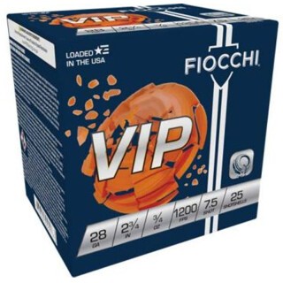 Fiocchi Exacta VIP 28 Gauge Ammunition 250 Rounds 2-3/4" #7.5 Lead 3/4oz