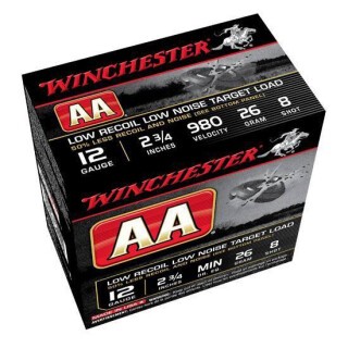 Winchester AA Low Recoil 12 Gauge Shotshell 250 Rounds 2 3/4" #8 Lead 26 Grams