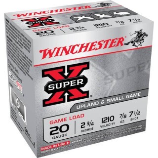 Winchester Super-X 20 Gauge Ammunition 250 Rounds 2-3/4" #7.5 Lead 7/8oz