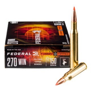 Federal Fusion Tipped .270 Winchester Ammunition 20 Rounds Bonded Polymer Tip 150 Grains