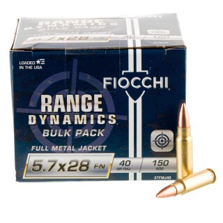 Fiocchi Range Dynamics 5.7x28 Ammunition 450 Rounds FMJ 40 Grain