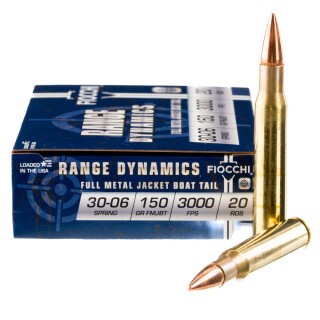 Fiocchi .30-06 Springfield Ammunition 20 Rounds FMJ 150 Grain