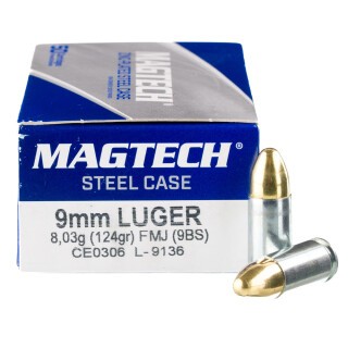 Magtech Steel 9mm Luger Ammunition 1000 Rounds FMJ 124 Grains *STEEL CASES*