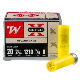 Winchester Super-X 20 Gauge Shotshell 25 Rounds 2-3/4" #8 Shot 7/8 Ounce
