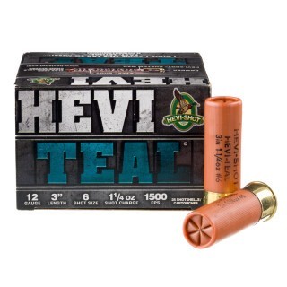 Hevi-Teal 12 Gauge Shotshell 25 Rounds 3" #6 Steel Shot 1-1/4 Ounce