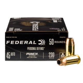 Federal Punch .45 ACP Ammunition 50 Rounds JHP 230 Grains