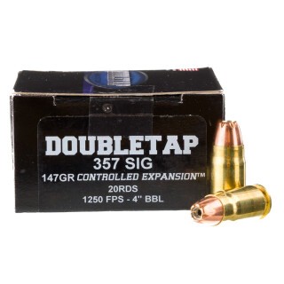 DoubleTap .357 SIG Ammunition 20 Rounds JHP 147 Grain