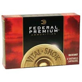 Federal Vital-Shok 12 Gauge Ammunition 5 Rounds 3" 4 Buck Copper Plated 41 Pellets 1100fps