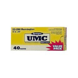 Remington UMC .22-250 Remington Ammunition 40 Rounds JHP 45 Grain
