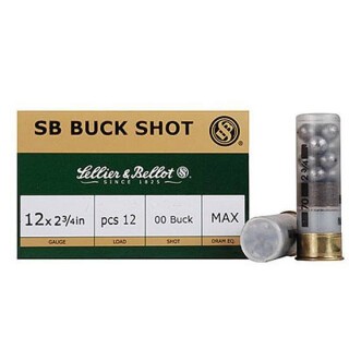 Sellier & Bellot 12 Ga 2.75" 00 Buck 12 Pellets 25 Rounds