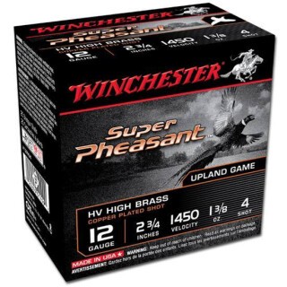 Winchester Super Pheasant 12 Gauge Ammunition 25 Rounds 2-3/4" #4 Copper Plated 1-3/8oz 1450fps