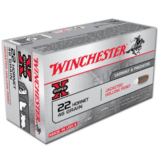 Winchester Super-X .22 Hornet Ammunition 50 Rounds JSP 46 Grain