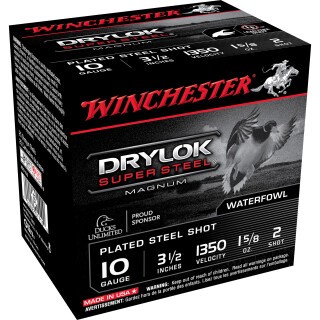 WInchester Drylok 10 Gauge Ammunition 25 Rounds 3-1/2" #2 Plated Steel 1-5/8oz