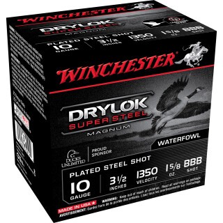 WInchester Drylok 10 Gauge Ammunition 25 Rounds 3-1/2" BBB Steel 1-5/8oz
