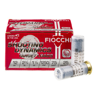 Fiocchi Shooting Dynamics Target Line "X" Dynamic 12 Gauge Ammunition 25 Rounds 2-3/4" #7.5 Shot 1-1/8oz Lead 1250fps