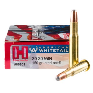 Hornady American Whitetail .30-30 Winchester Ammunition 20 Rounds RN InterLock 150 Grain