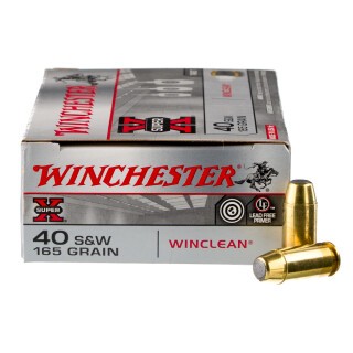 Winchester Super-X .40 S&W Ammunition 50 Rounds WinClean BEB 165 Grain