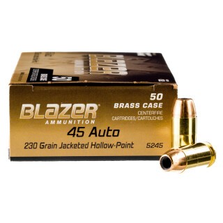 Blazer Brass .45 ACP Ammunition 500 Rounds JHP 230 Grains