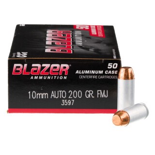 CCI Blazer 10mm Auto Ammunition 1000 Rounds FMJ 200 Grain Aluminum Cased