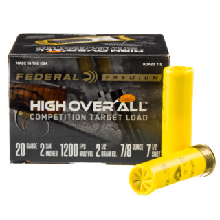 Federal High Over All 20 Gauge Ammunition 25 Rounds 2-3/4" #7.5 Lead