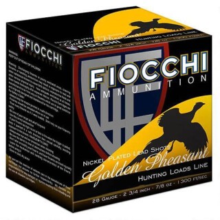 Fiocchi Golden Pheasant 20 Gauge Ammunition 25 Rounds 2-3/4" #6 Nickel Plated Lead 1oz
