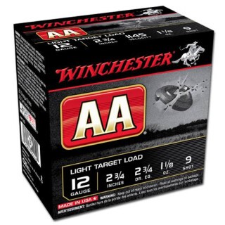 Winchester AA Light 12 Gauge Ammunition 25 Rounds 2.75" #9 Lead 1.125 oz